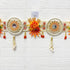 Orange Flower with White Jute Chakra Bandhanwar Toran for Door Entrance | 40 Inch | Craft Shop India