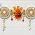 Orange Flower with White Jute Chakra Bandhanwar Toran for Door Entrance | 40 Inch | Craft Shop India
