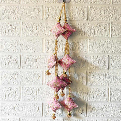 Pink Latkan Tassel with Glass Beads Set of 2 | 20 Inch | Saree, Blouse & Lehenga | Craft Shop India