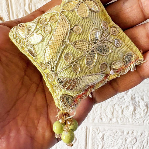 Pista Green Handmade Ethnic Gotapatti Latkan Tassel Set of 2 | Craft Shop India