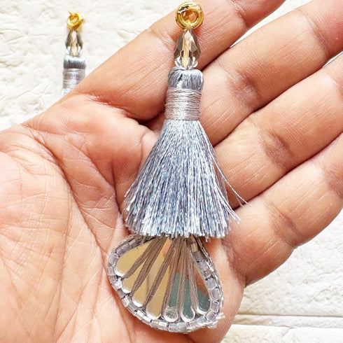Grey Mirror Handmade Ethnic Latkan Tassel Pack of 2 for Saree, Blouse & Lehenga | Craft Shop India