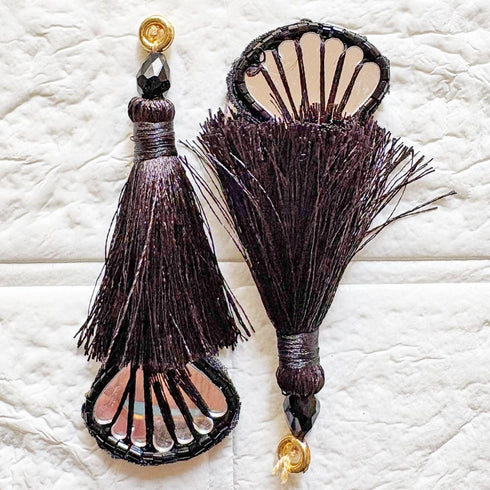 Dark Brown Handmade Ethnic Latkan Tassel Pack of 2 for Saree, Blouse & Lehenga | Craft Shop India
