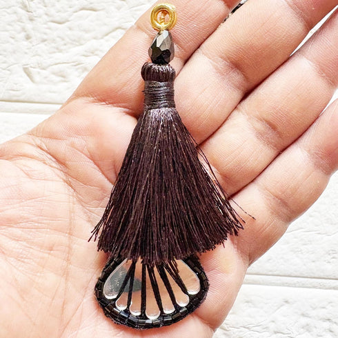 Dark Brown Handmade Ethnic Latkan Tassel Pack of 2 for Saree, Blouse & Lehenga | Craft Shop India