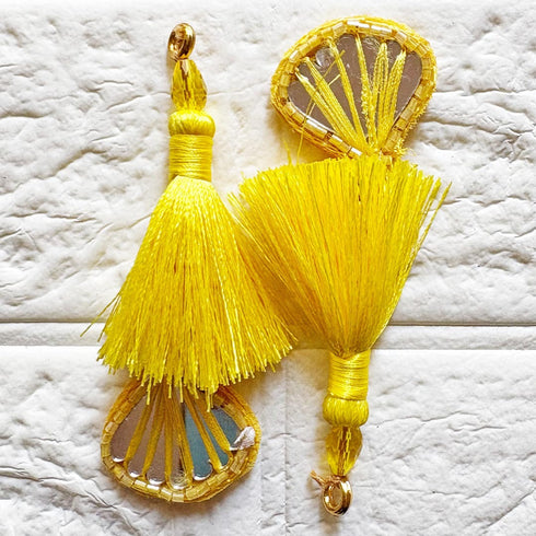 Yellow Mirror Handmade Ethnic Latkan Tassel Pack of 2 for Saree, Blouse & Lehenga | Craft Shop India