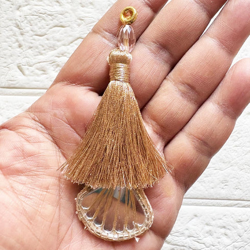 Zari Rose Gold Handmade Ethnic Latkan Tassel Pack of 2 for Saree, Blouse & Lehenga | Craft Shop India