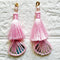 Baby Pink Mirror Handmade Ethnic Latkan Tassel Pack of 2 for Saree, Blouse & Lehenga | Craft Shop India