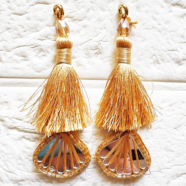 Peach Mirror Handmade Ethnic Latkan Tassel Pack of 2 for Saree, Blouse & Lehenga | Craft Shop India