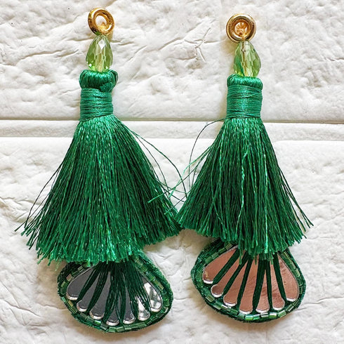 Green Handmade Ethnic Latkan Tassel Pack of 2 for Saree, Blouse & Lehenga | Craft Shop India