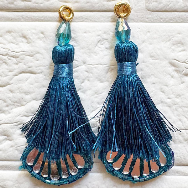 Rama Blue Handmade Ethnic Latkan Tassel Pack of 2 for Saree, Blouse & Lehenga | Craft Shop India