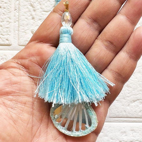 Sky Blue Handmade Ethnic Latkan Tassel Pack of 2 for Saree, Blouse & Lehenga | Craft Shop India