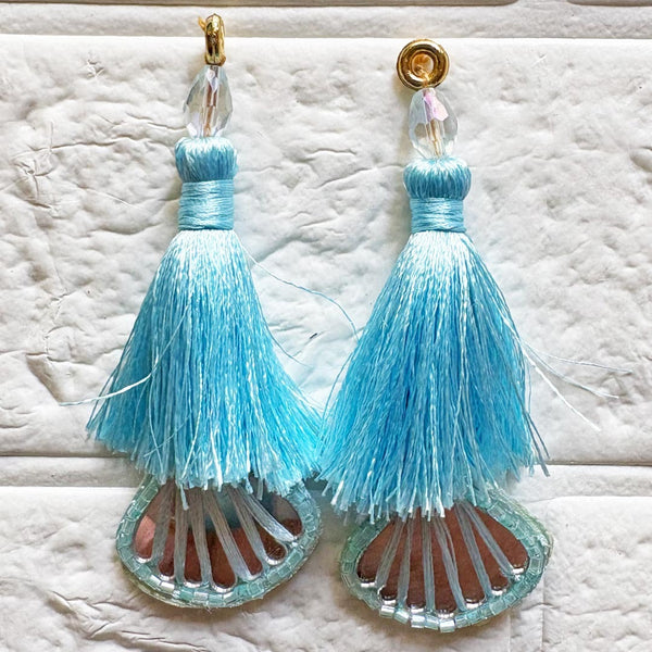 Sky Blue Handmade Ethnic Latkan Tassel Pack of 2 for Saree, Blouse & Lehenga | Craft Shop India