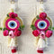 Pink Handmade Floral Evil Eye Door Hanging Pair with Pearl Beads & Tassels | Home & Mandir Decor | Craft Shop India