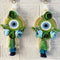 Green Handmade Floral Evil Eye Door Hanging Pair with Pearl Beads & Tassels | Home Decor | Craft Shop India