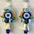 Blue Handmade Floral Evil Eye Door Hanging Pair with Pearl Beads & Tassels | Home & Mandir Decor | Craft Shop India