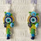 Blue Handmade Floral Evil Eye Hanging Pair with Pearl Beads & Tassels for Door, Wall & Mandir Decoration | Pack of 2 | Craft Shop India