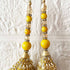 Yellow 3 Cone Ethnic Nalki Cone Latkan Tassel Pack of 2 for Saree, Blouse & Lehenga | Craft Shop India