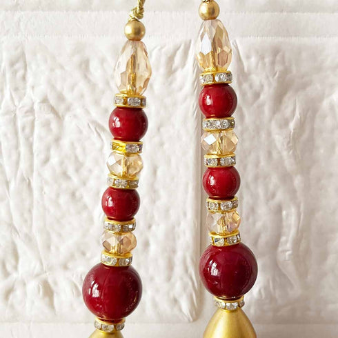 Maroon Ethnic Nalki Cone Latkan Tassel Pack of 2 for Saree, Blouse & Lehenga | Craft Shop India
