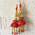 Red & Golden Handmade Double Layer Silk Jhumki Latkan Tassel Set of 2 for Saree, Blouse & Lehenga | Craft Shop India