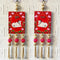 Red Pichwai Cow Shubh Labh Tassels Hanging Pair for Home Decoration | Craft Shop India