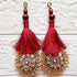 Maroon Mirror Work Round Latkan Tassel Set of 2 for Saree Pallu, Blouse, Dupatta & Lehenga | Craft Shop India