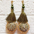 Mehendi Green Mirror Work Round Latkan Tassel Set of 2 for Saree Pallu, Blouse, Dupatta & Lehenga | Craft Shop India