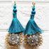 Rama Blue Mirror Work Round Latkan Tassel Set of 2 for Saree Pallu, Blouse, Dupatta & Lehenga | Craft Shop India