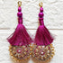 Light Wine Mirror Work Round Latkan Tassel Set of 2 for Saree Pallu, Blouse, Dupatta & Lehenga | Craft Shop India