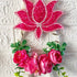 Rani Pink Nalki Pichwai Lotus with Flower Bunch Hanging Pack of 2 | Wall Décor | Craft Shop India