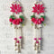 Rani Pink Nalki Pichwai Lotus with Flower Bunch Hanging Pack of 2 | Wall Décor | Craft Shop India