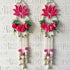 Rani Pink Nalki Pichwai Lotus with Flower Bunch Hanging Pack of 2 | Wall Décor | Craft Shop India