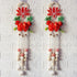 Orange Nalki Pichwai Lotus with Flower Bunch Hanging Pack of 2 | Wall Décor | Craft Shop India