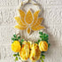 Yellow Nalki Pichwai Lotus with Flower Bunch Hanging (Pack of 2) | Traditional Wall Décor | Craft Shop India