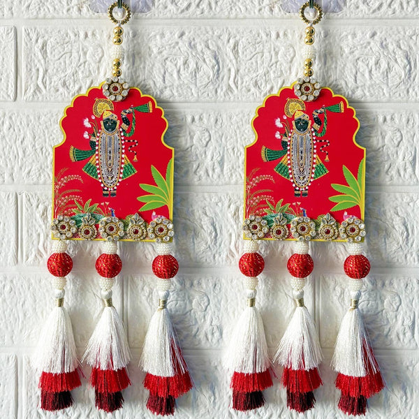 Pichwai Shrinath Ji Hanging Pair for Mandir, Home Entrance & Festive Décor | Craft Shop India
