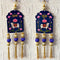 Blue Pichwai Cow Shubh Labh Tassels Hanging Pair for Home Decoration | Craft Shop India