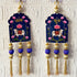 Blue Pichwai Cow Shubh Labh Tassels Hanging Pair for Home Decoration | Craft Shop India