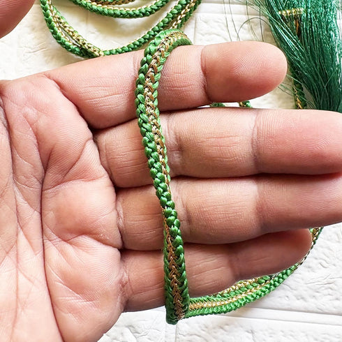 Green Tassel with Cord Rope Pack of 2 for Saree Pallu, Blouse & Lehenga | Craft Shop India