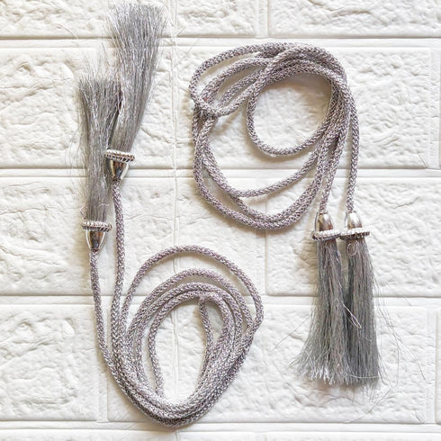 Silver Tassel with Cord Rope Pack of 2 for Saree Pallu, Blouse & Lehenga | Craft Shop India