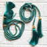 Sea Green Tassel with Cord Rope Pack of 2 for Saree Pallu, Blouse & Lehenga | Craft Shop India