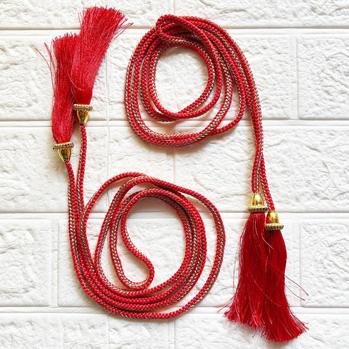 Red Tassel with Cord Rope Pack of 2 for Saree Pallu, Blouse, Lehenga & Dupatta | Craft Shop India