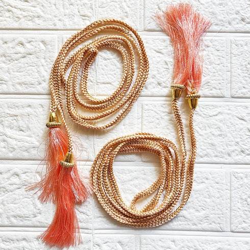 Peach Tassel with Cord Rope Pack of 2 for Saree, Blouse, Lehenga & Dupatta | Craft Shop India