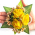 Yellow Handmade Artificial 3 Flowers & Pollen Bunch Pack of 6 & 12 | Trousseau Packing | Craft Shop India