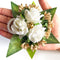 White Handmade Artificial 3 Flowers & Pollen Bunch Pack of 6 & 12 | Trousseau Packing | Craft Shop India