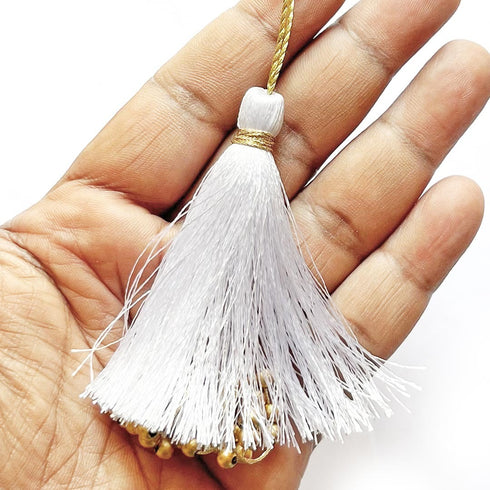 White Silk Thread Latkan Pack of 10 | Saree, Lehenga, Jewelry & DIY Embellishments | Craft Shop India
