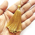 Metallic Golden Fancy Silk Tassels with Zari Bead Thread Latkan Pack of 10 | Craft Shop India