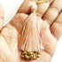 Peach Gold Beaded Fancy Silk Tassels with Zari Bead Thread Latkan Pack of 10 | Craft Shop India
