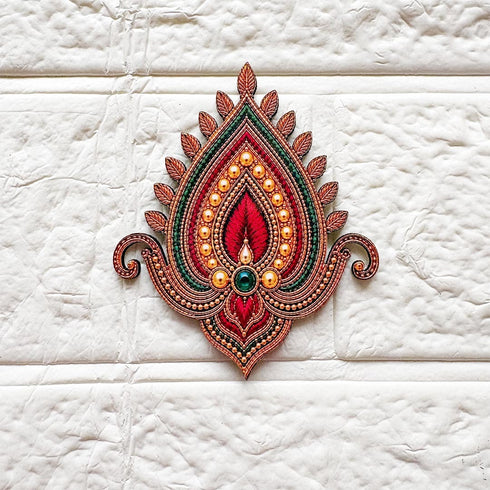 Drop Shape Patch Printed MDF Cutout Pack of 10 | 3 Inch | DIY Decoration, Toran & Bandhanwar | Craft Shop India