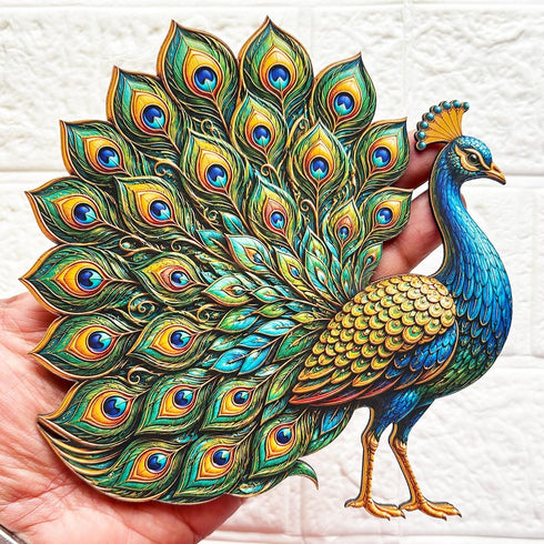 Peacock Printed MDF Cutout Pack of 4 | 6 Inch | DIY Decoration, Toran & Bandhanwar | Craft Shop India