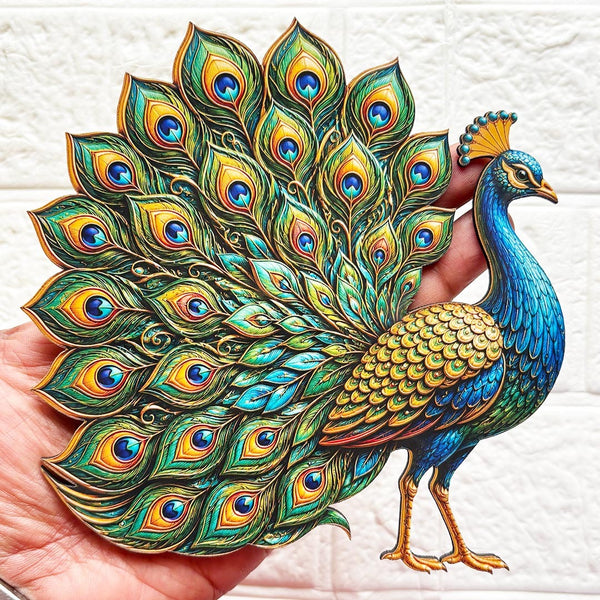 Peacock Printed MDF Cutout Pack of 4 | 6 Inch | DIY Decoration, Toran & Bandhanwar | Craft Shop India