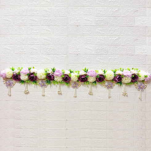Purple Blossom Pearl Toran for Main Door, Mandir & Home Décor | 40 Inch | Craft Shop India