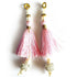 Baby Pink Silk Hanging Tassels with Silver Cutdana Beads for Saree Pallu, Blouse, Lehenga, Dupatta, DIY Art & Craft Decoration | Pack of 10 | Craft Shop India